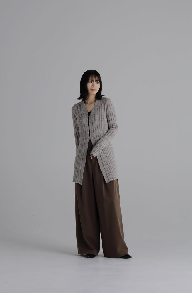 plating knit cardigan – louren store