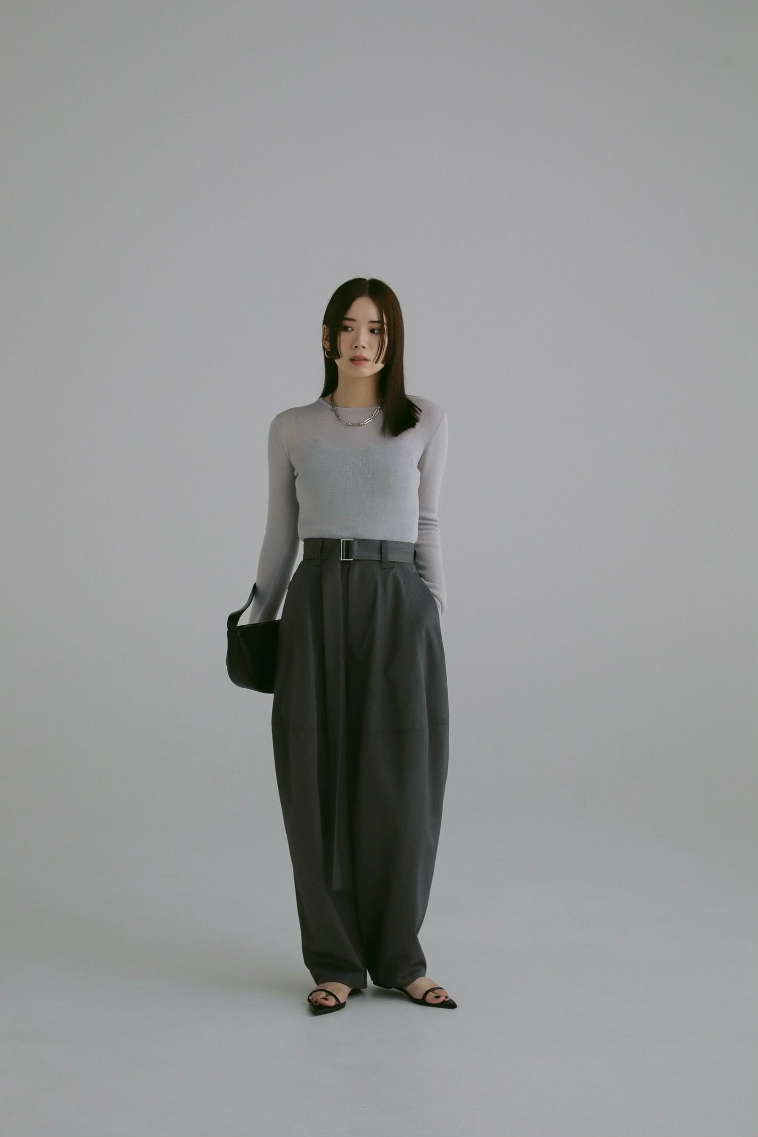 waist belt volume pants – louren store