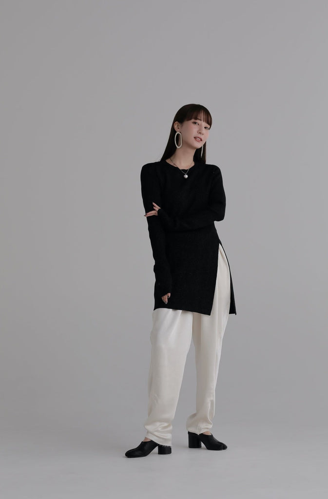 glitter side slit knit lourenlouren - ニット/セーター