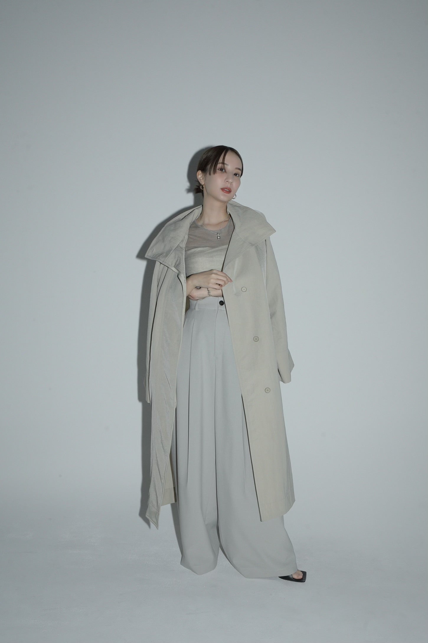 standcollar vintage twill coat – louren store