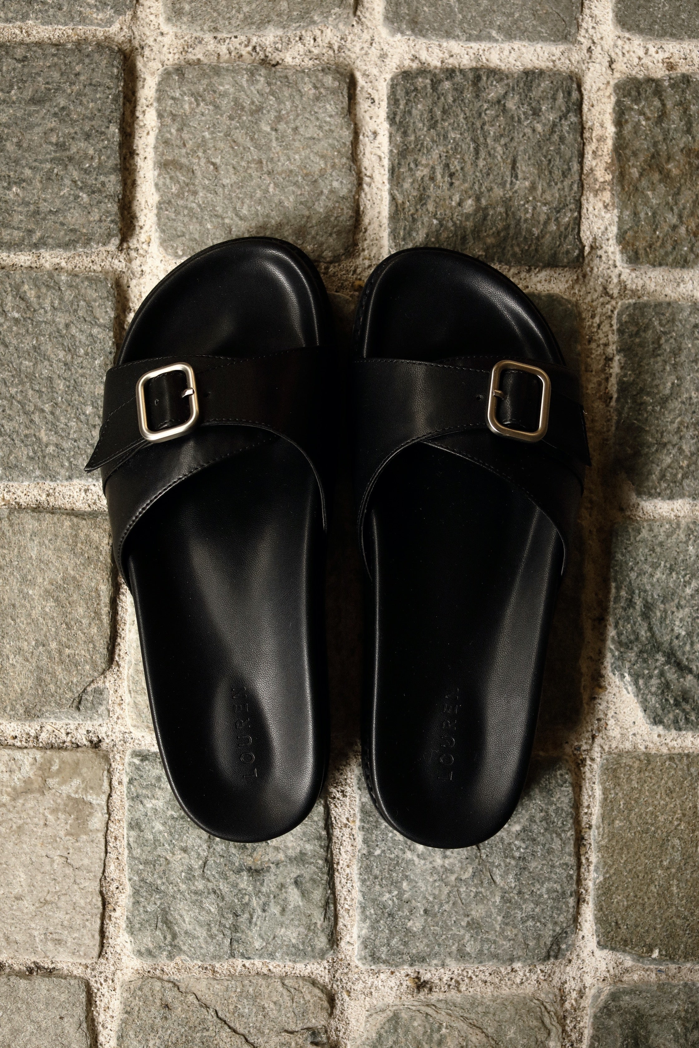 louren / サンダル/24.5cm/BLK single belt sandal – louren store