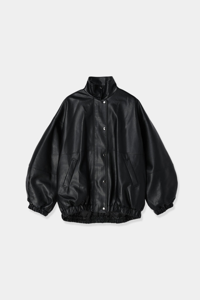 【Amiur】leather volume blouse