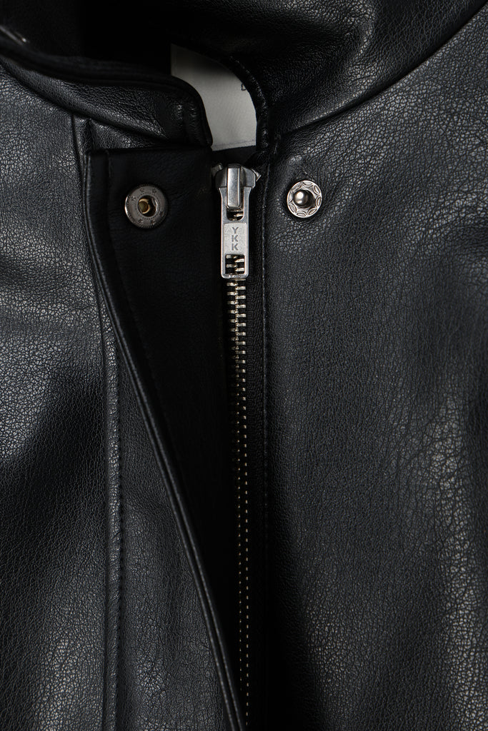 volume leather blouson