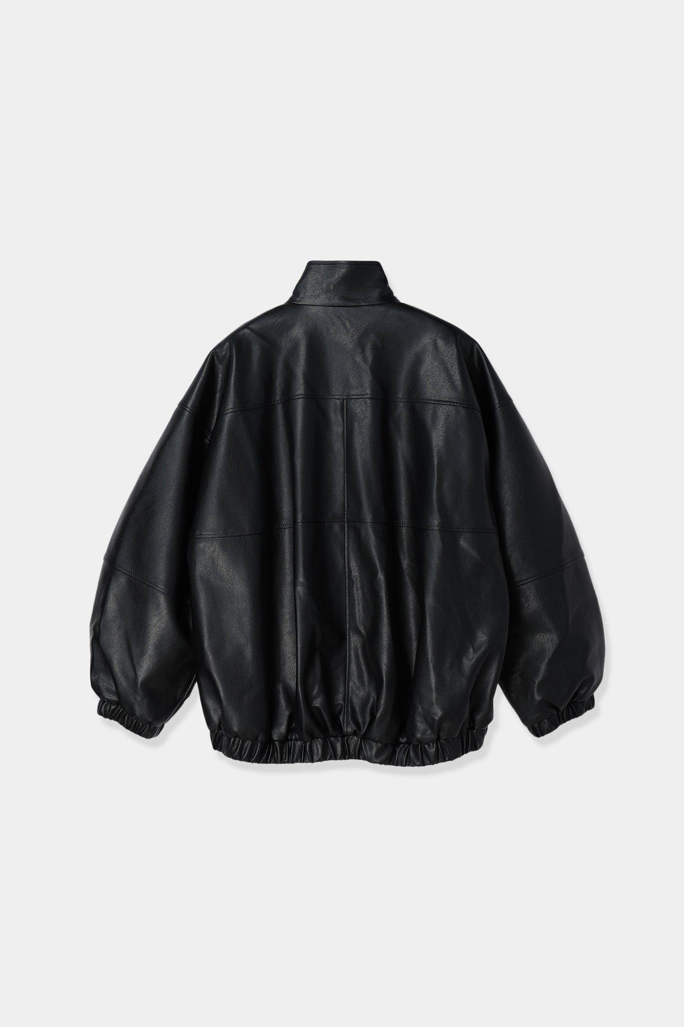 volume leather blouson