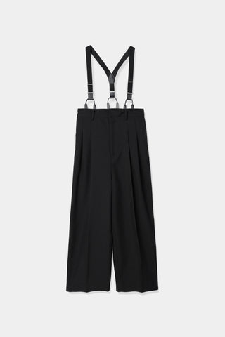 suspenders wide pants / S