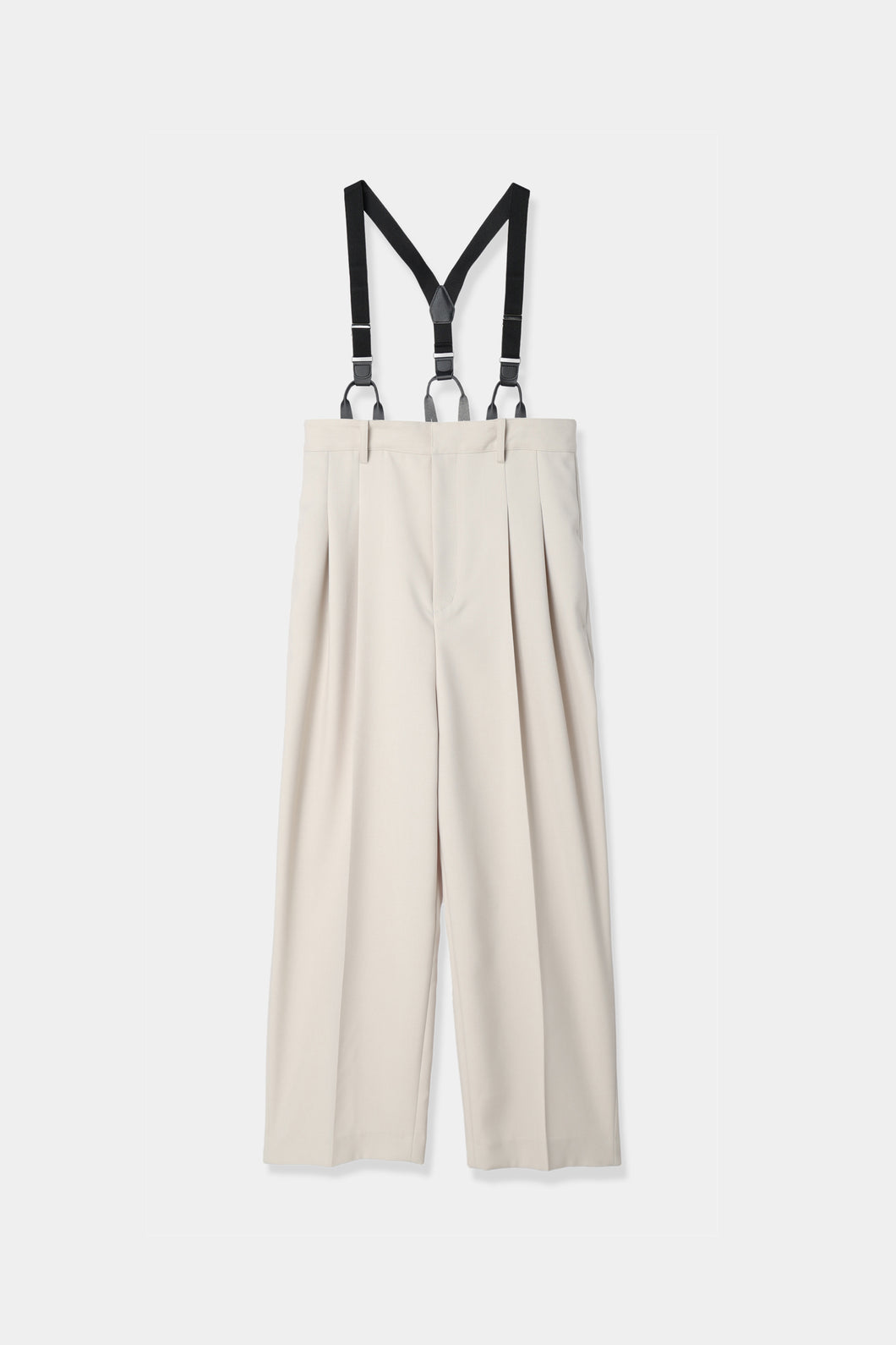 カラーホワイトlouren suspenders wide pants