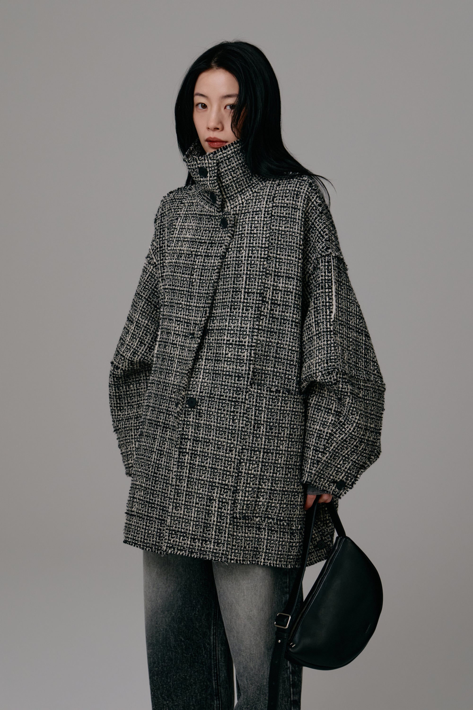 tweed half coat – louren store
