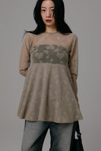 画像をギャラリービューアに読み込む, tulle peplum blouse