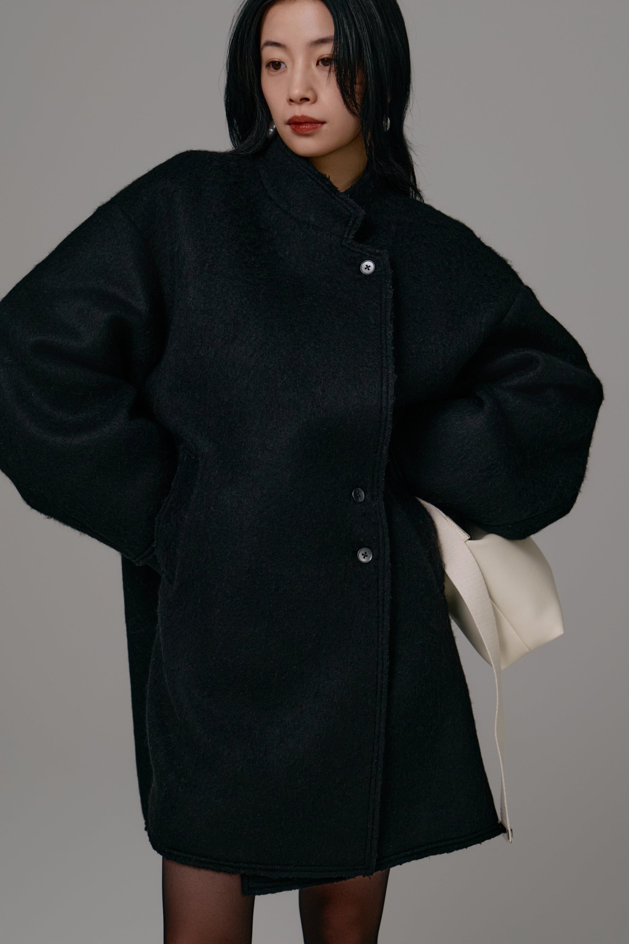 louren shaggy half coat ブラック shaggy half coat – louren store