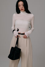 Load image into Gallery viewer, high neck sheer tops