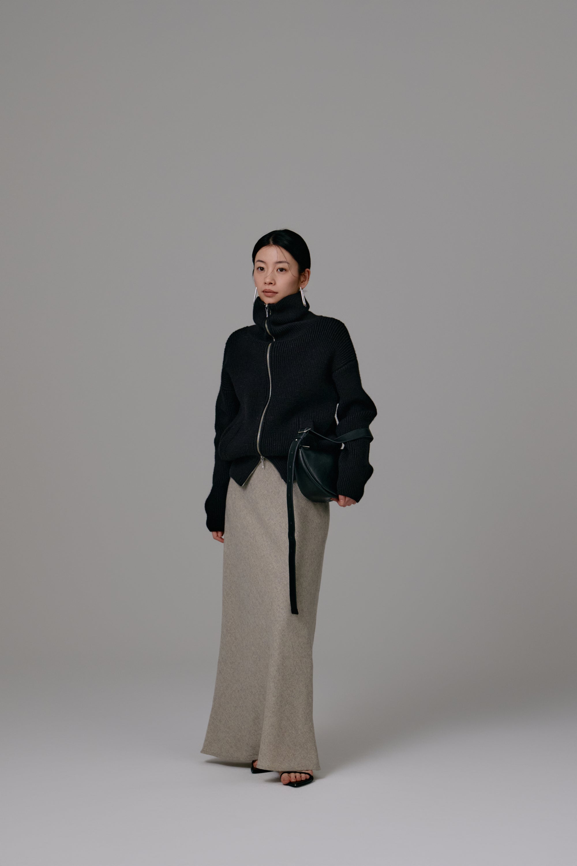 21日限定値下louren zip up knit cardigan ivory zip up knit cardigan – louren store