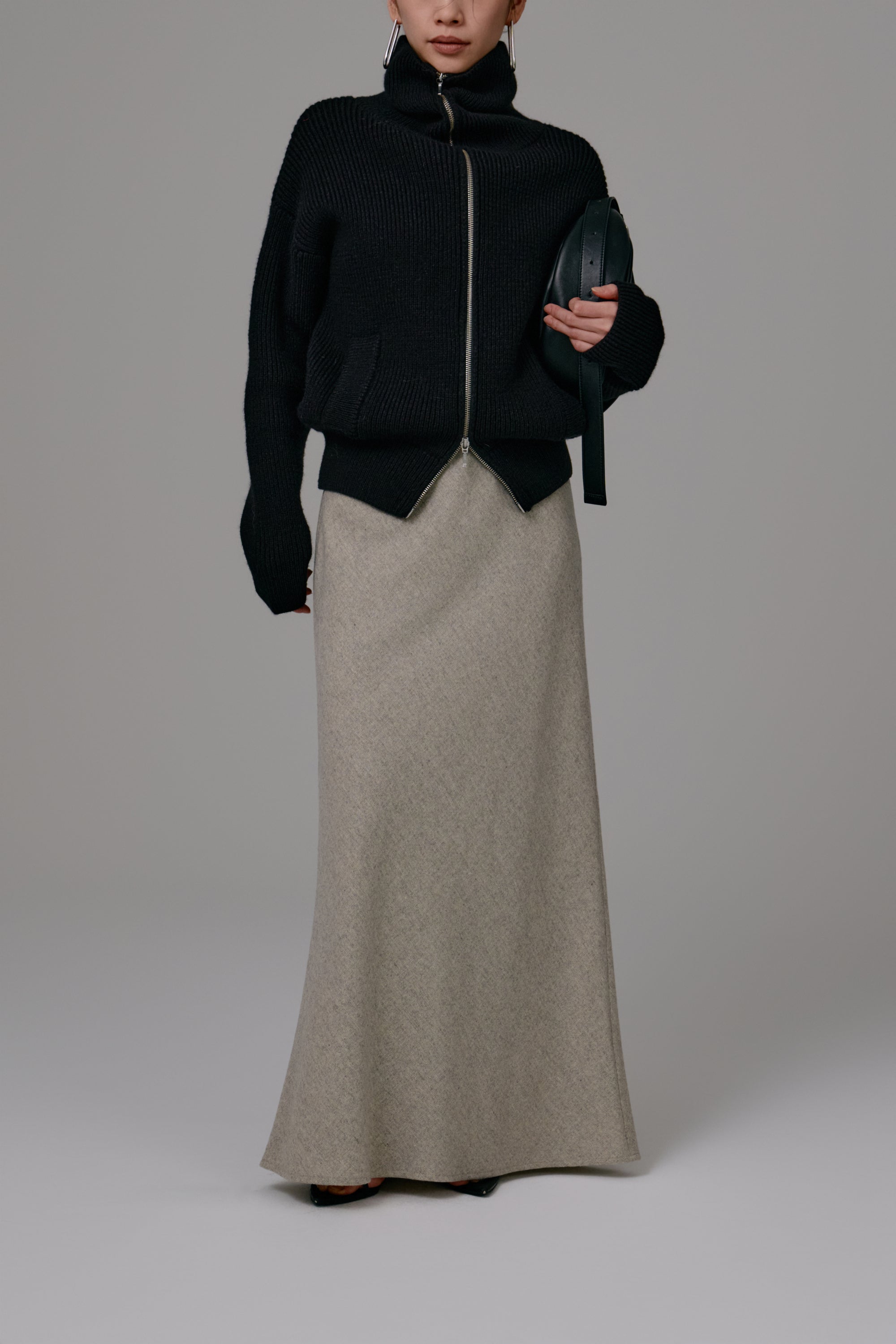 21日限定値下louren zip up knit cardigan ivory zip up knit cardigan – louren store