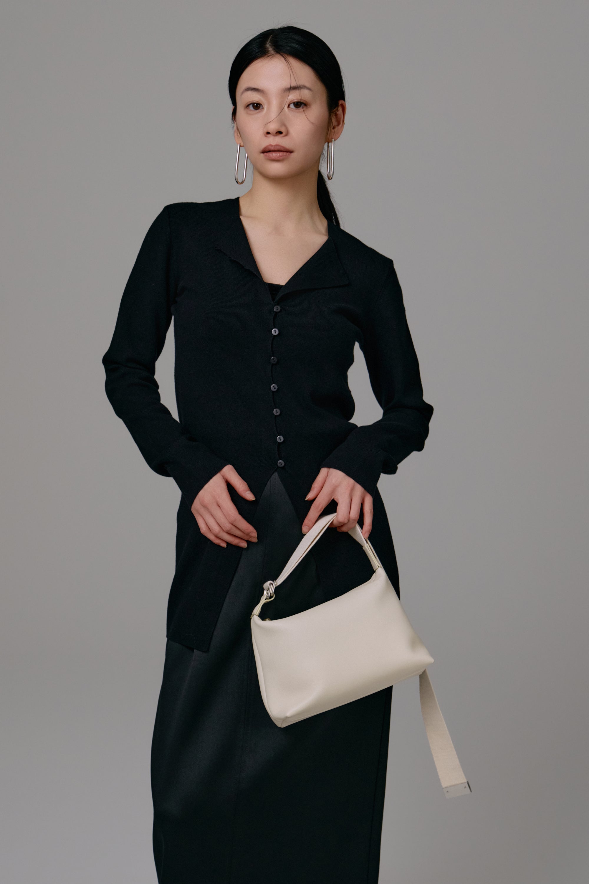 front button knit cardigan – louren store