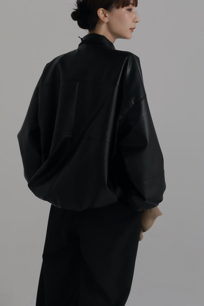 volume leather blouson – louren store