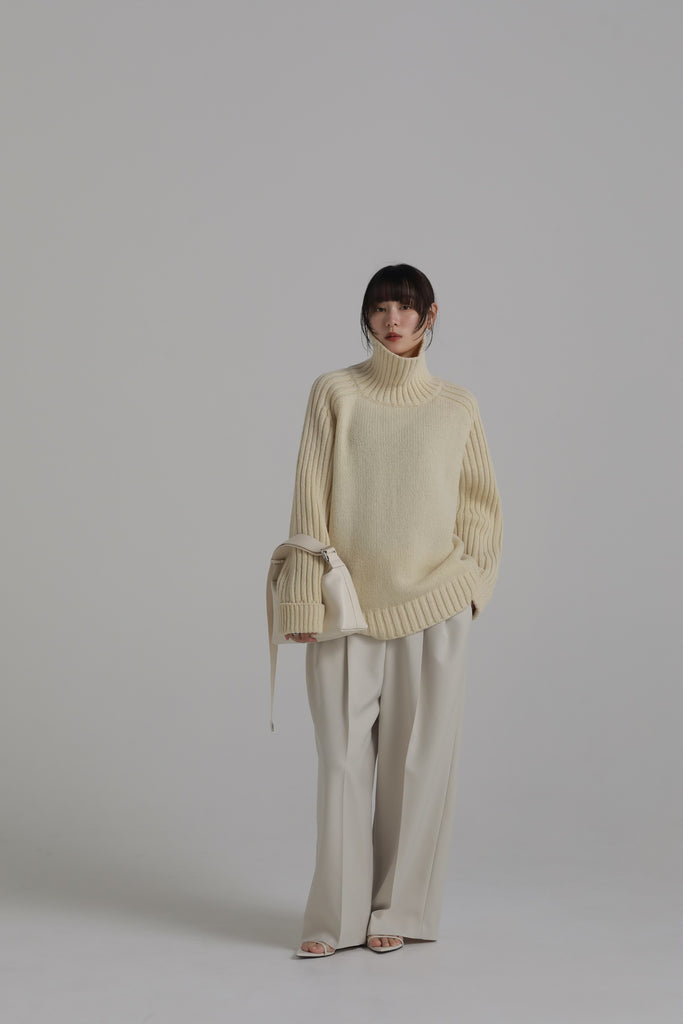 slit turtleneck knit – louren store