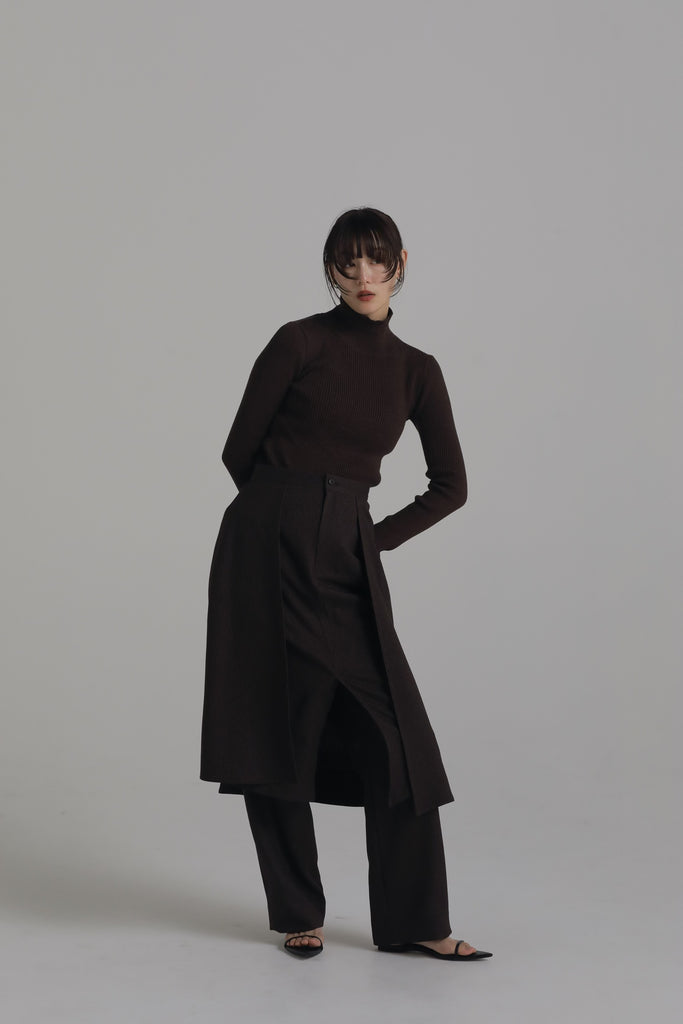 asymmetric twill skirt – louren store