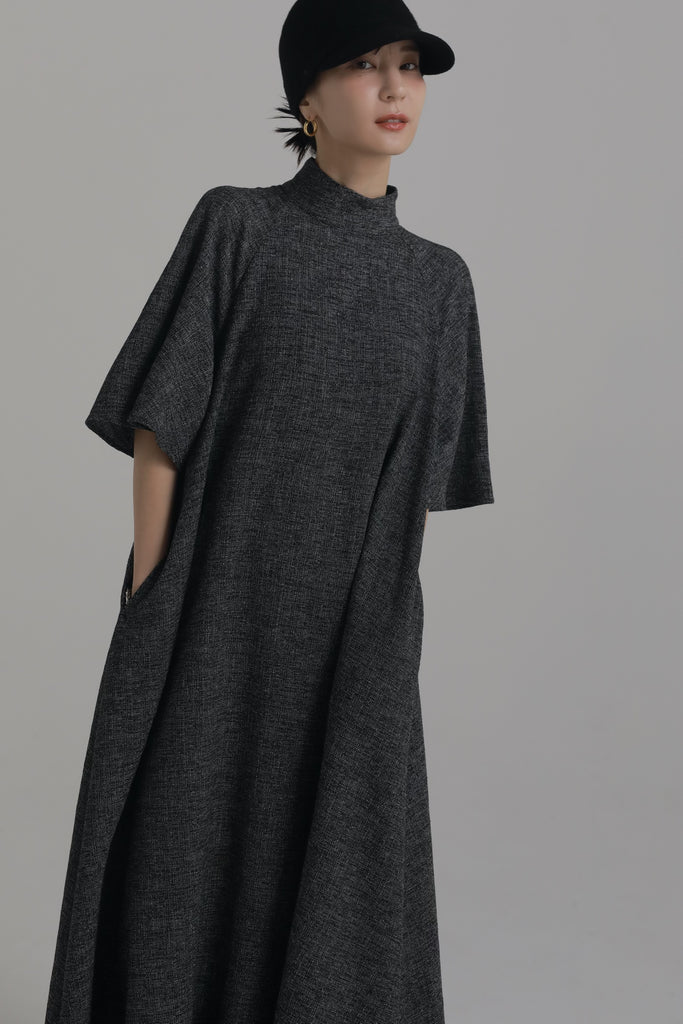 slub tweed flare dress – louren store