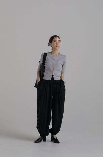 cotton tuck volume pants – louren store
