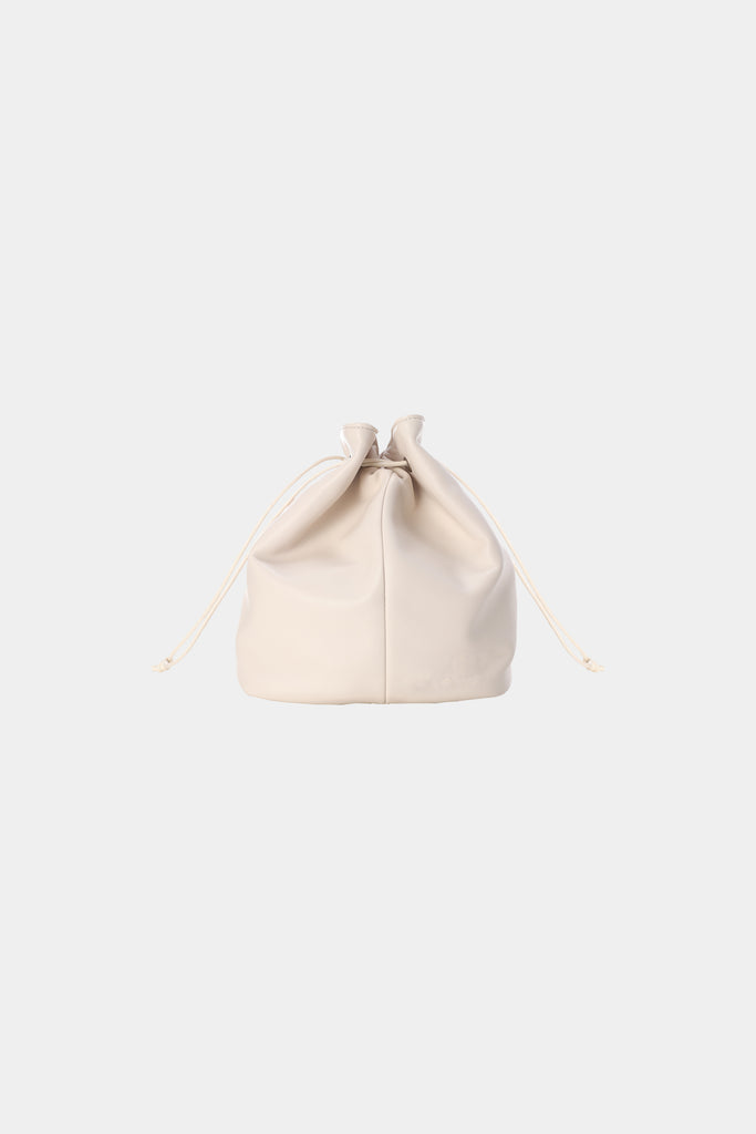 ivoryLouren soft leather drawstring bag