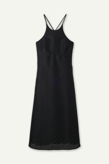 flower jacquard flare dress – louren store 