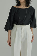 Load image into Gallery viewer, boat neck puff sleeve blouse