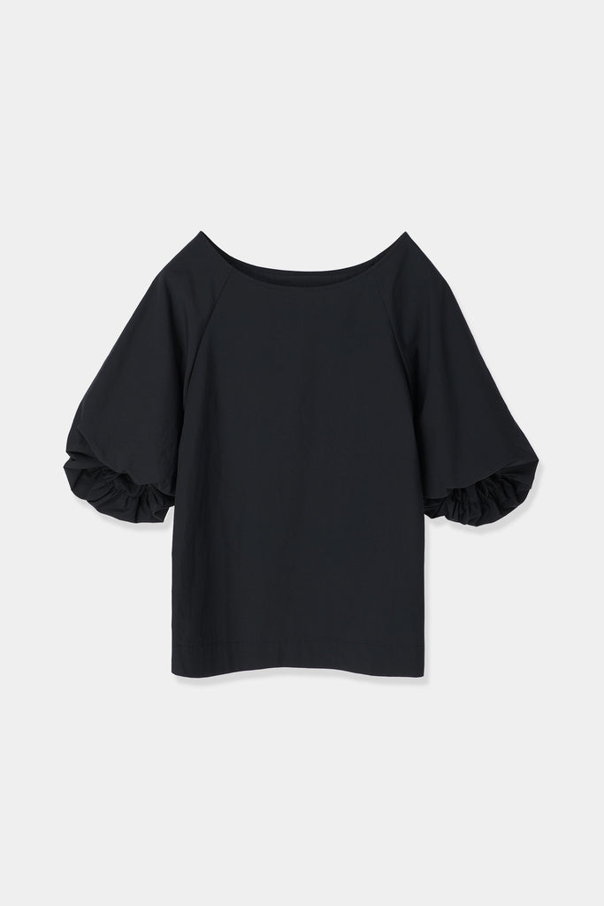boat neck puff sleeve blouse