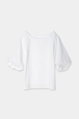 boat neck puff sleeve blouse