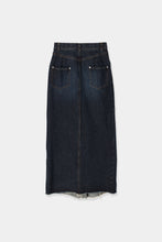 Load image into Gallery viewer, vintage-like panel denim skirt