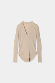 patchwork military knit bodysuit – louren store 