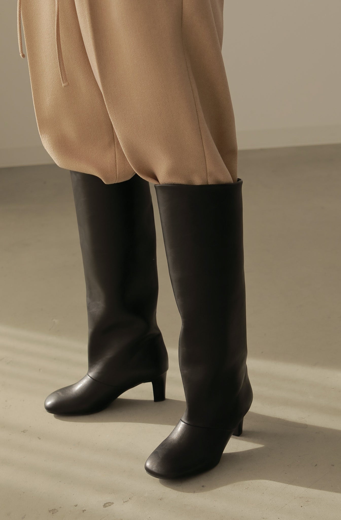 round toe wide long boots – louren store