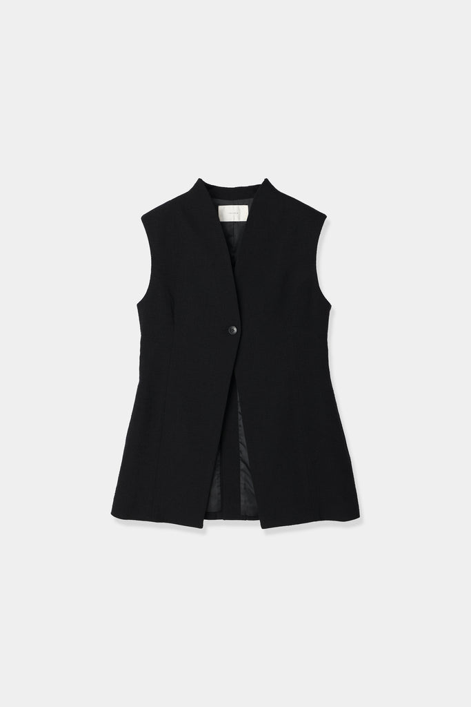 slub tweed shape vest – louren store