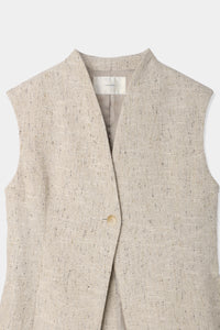 slub tweed shape vest
