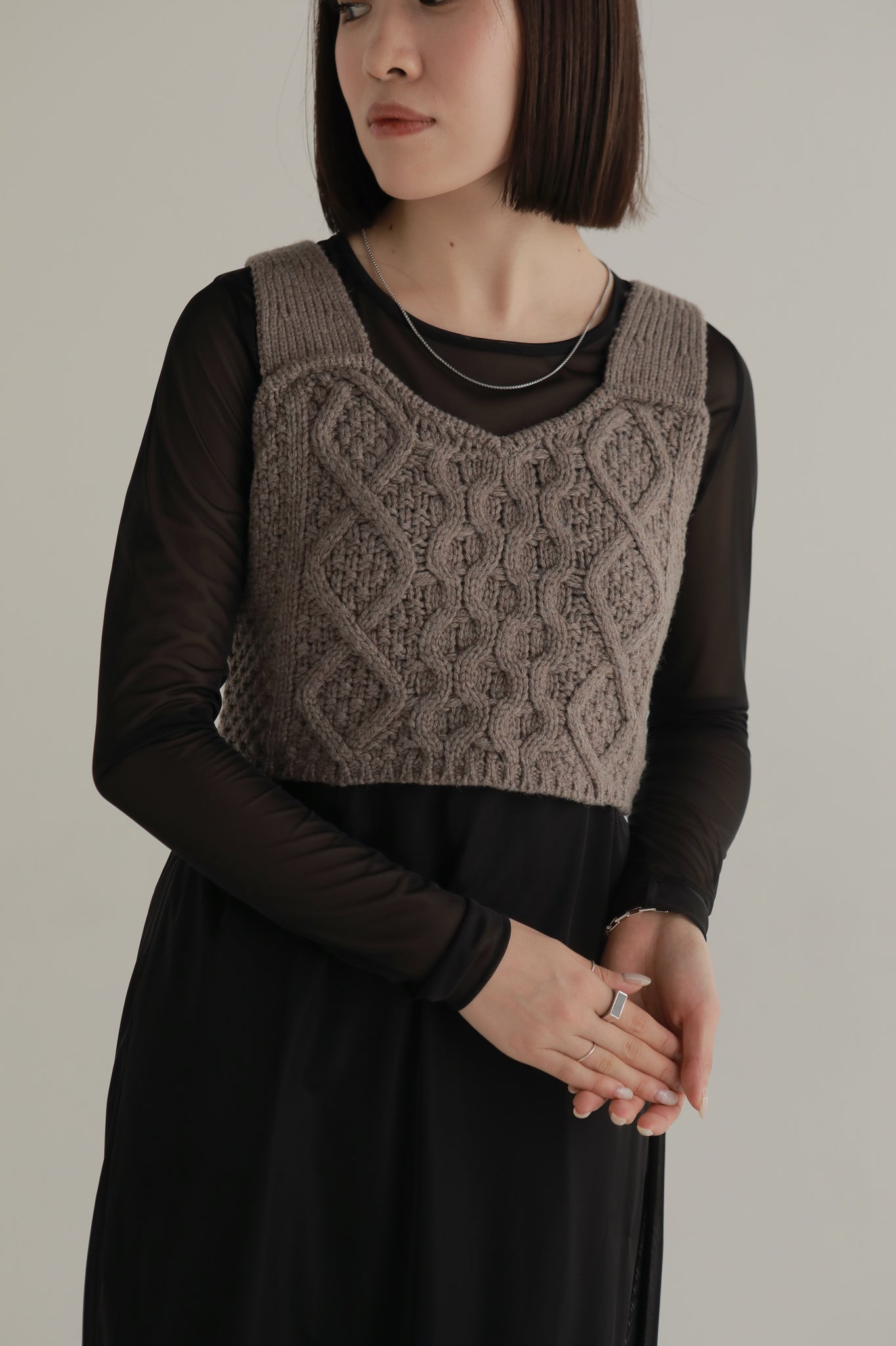 cable knit bustier – louren store