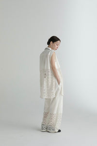 raschel lace panel shirt