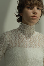 Load image into Gallery viewer, stretch flower lace turtleneck tops