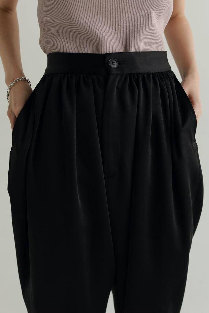 vintage satin cocoon pants – louren store