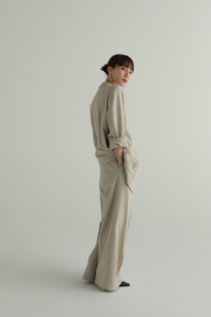slub tweed wide pants – louren store