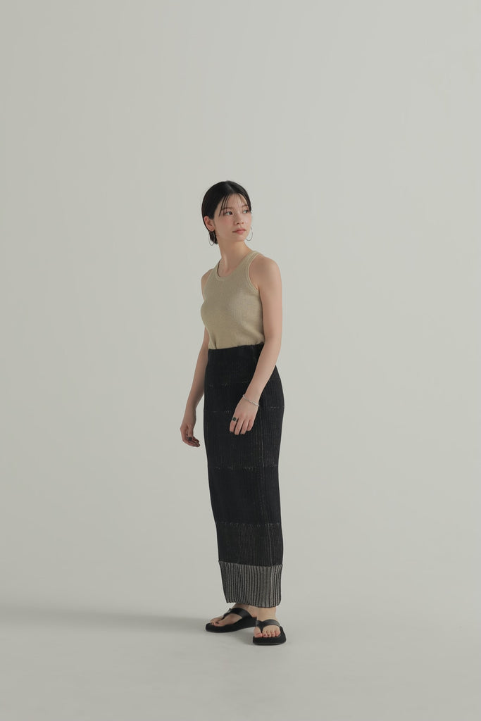 pattern knit pencil skirt – louren store