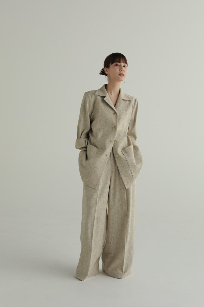 slub tweed wide pants – louren store